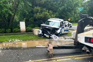 Englewood Police Car Smashed In Pursuit, Officer OK