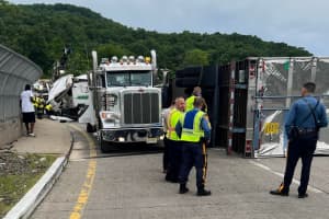 Tipped Load Of Frozen Food Closes Flyover At NJ/NY Border For Hours, Second Crash Of Morning