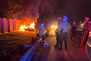 HERO: Passing EMS Veteran Pulls Driver From Burning Sedan After Garden State Parkway Crash