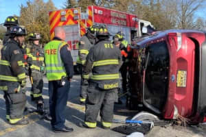Ridgewood Firefighters Free Driver In Rollover Crash