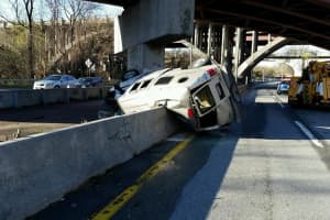 Van Plunges Off Overpass On Bronx River Parkway In Westchester