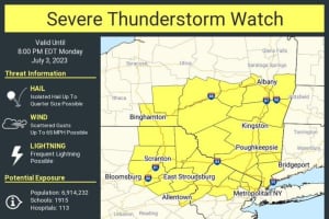 Severe Thunderstorm Watch: Downpours, Hail, 65 MPH Winds, Isolated Tornadoes Possible