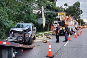 UPDATE: Route 9W Closed After Pickup Slams Into Pole