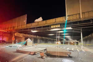NJ Turnpike Crash Damages Elizabeth Overpass Sending Debris Onto Streets Below, Officials Say