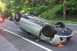 Injuries Reported As Car Overturns In Rockland