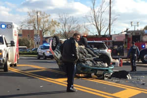 Police: Inattentive Driver Rolls Sedan, Hits Other Vehicles At Busy Cliffside Park Intersection