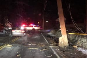 Crash Closes Road, Knocks Out Power In Rockland