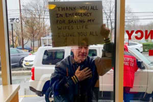 Photo Of Man Thanking Morristown Health Care Workers For Saving Wife's Life Goes Viral