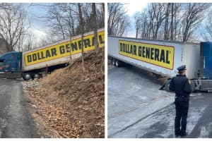Tractor-Trailer Ignores Road Signs, Becomes Stuck On Hudson Valley Roadway