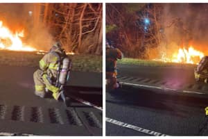 Off-Duty Firefighter Rescues Woman From Burning Car In CT