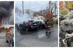 2 Cars Burst Into Flames Outside Gym In Fairfield County