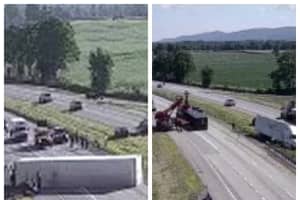 2nd Tractor-Trailer Rollover In 2 Hours At Same Exit Closes I-81 In Central Pennsylvania
