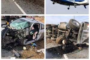 MedVac, Hazmat Called To Multi-Vehicle Crash On RT 322 (PHOTOS)