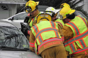 PHOTOS: Paramus Firefighters Free Driver Trapped In Crash
