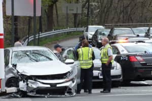 Paramus Police Officer OK, Driver Hospitalized In Multi-Vehicle Crash