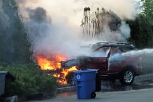 SUV Fire Doused In Glen Rock
