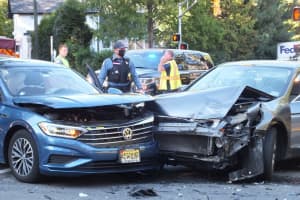 Sedans Collide At Busy Ridgewood Intersection