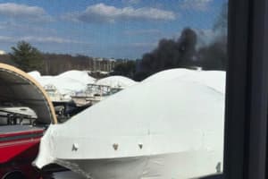 2 Docked Boats Catch Fire At Portside Marine In Danvers