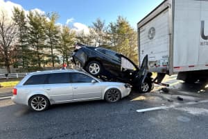 Car Winds Up Under Tractor-Trailer, Over SUV In Three-Vehicle Germantown Crash
