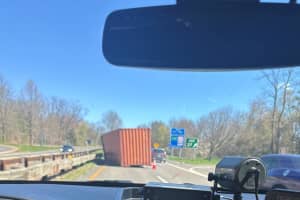 Lanes Reopen After Dislodged Container Blocks Parkway Near Greenwich, Port Chester Border