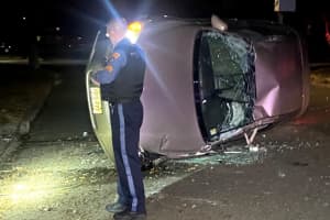 Asleep At The Wheel? Driver In Ridgewood Rollover Literally Walks Away Uninjured