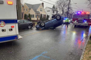 Vehicle Overturns, Hits Parked Car In Roselle Park