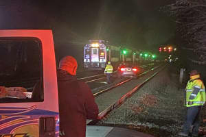 YOUR OTHER LEFT: Wrong-Way Sedan Gets Stuck On Bergen Tracks, Service Delayed Nearly An Hour