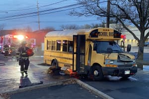 School Mini-Bus Catches Fire On Route 17