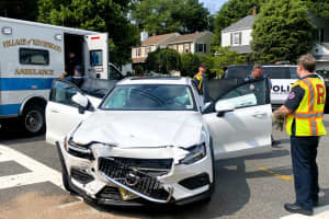 Woman, Child OK After Collision With Landscaping Truck In Ridgewood