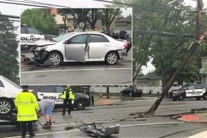 PHOTO: Car Crash Snaps Hawthorne Utility Pole