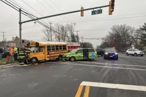 Three Adults, HS Student Hospitalized After School Bus Crash In Manchester Township