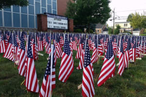 PHOTOS: Lyndhurst Students Turn HS Lawn Into 9/11 Memorial Tribute
