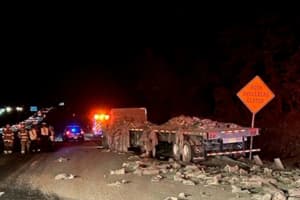 Tractor Trailer Driver Hauling Several Hundred Bags Of Concrete Dies On I-95  In Stafford