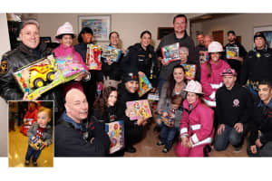 PHOTOS: Pink Heals, Bergen Responders Help Boy, 2, With Cancer Deliver Toys To Ailing Kids