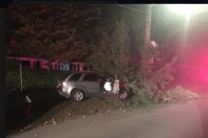 Car Crashes Off Road In Westchester