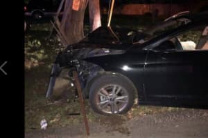 Car Crashes Into Telephone Pole In Rockland