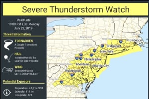 Severe Thunderstorm Watch Issued For Area: Tornadoes, Hail Possible