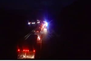 One Killed As Pickup Truck, Tractor-Trailer Crash On I-84 In Montgomery