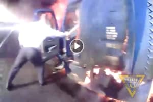 VIDEO: State Police Pull Man From Blazing Truck Seconds Before Explosion In Somerset County