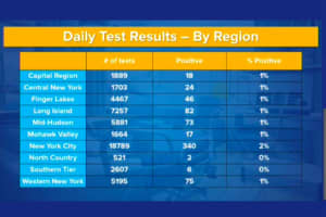 COVID-19: NY Launches Online Dashboard With Daily Test Results Percentage By Region, County
