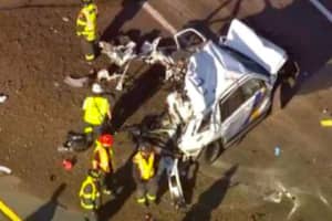 UPDATE: State Trooper Thrown From Cruiser In Central Jersey Turnpike Crash With Dump Truck