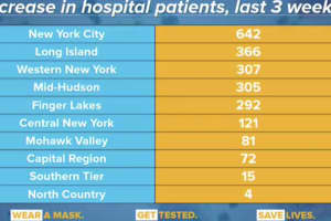 COVID-19: Hudson Valley Hospitalizations Up Nearly 150 Percent Over Three Weeks