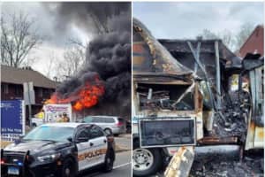 Truck Driver Injured After Vehicle Bursts Into Flames At Fairfield County Shopping Complex