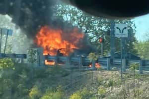 State Police: Honda Goes Up In Flames, Shuts Down Route 80 Exit Ramp In Morris County