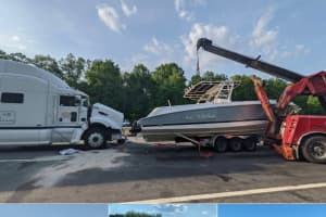 Tractor-Trailer, Vehicle Towing Boat Crash On Route 78