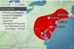 Severe Storms Expected With 70 MPH Wind Gusts, Drenching Downpours, Possible Tornadoes
