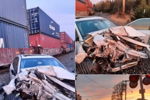 Car Struck By Train In Hunterdon County: State Police [PHOTOS]