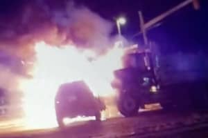 Fiery Crash Destroys 2 Vehicles On Route 1 Central Jersey
