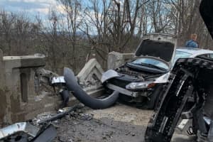 2-Car Crash Shuts Down Route 22, Damages Bridge