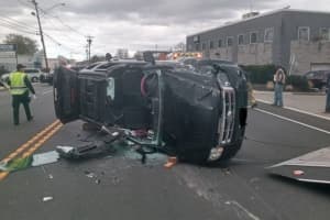 Trapped Driver Rescued, Hospitalized In Morris County Rollover Crash (PHOTOS)